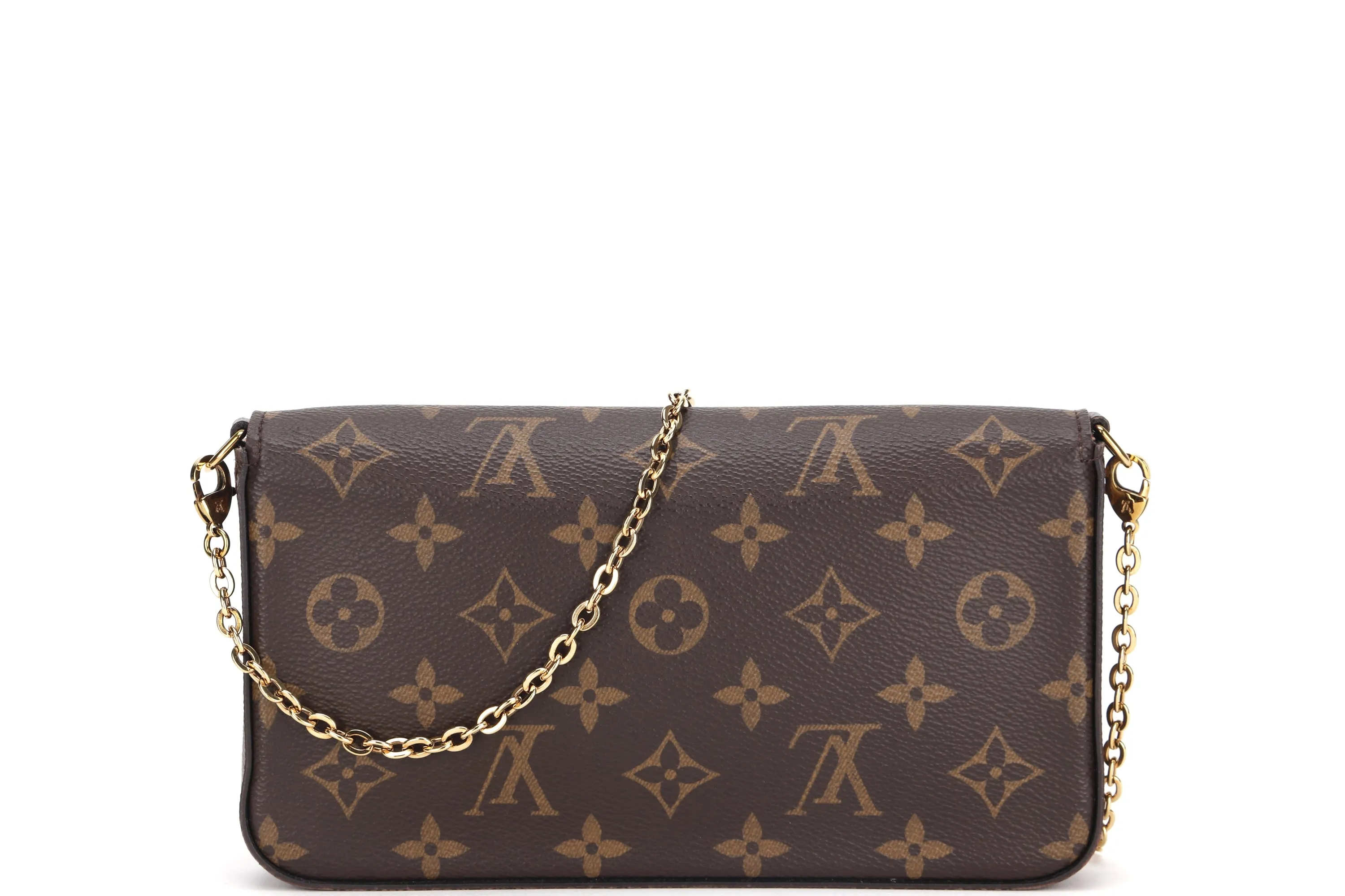 LOUIS VUITTON M61276 POCHETTE FELICIE CHAIN BAG (MI3250) MONOGRAM CANVAS GOLD HARDWARE, WITH CHAIN STRAP, INNER POUCH, INNER CARD POUCH, DUST COVER & BOX