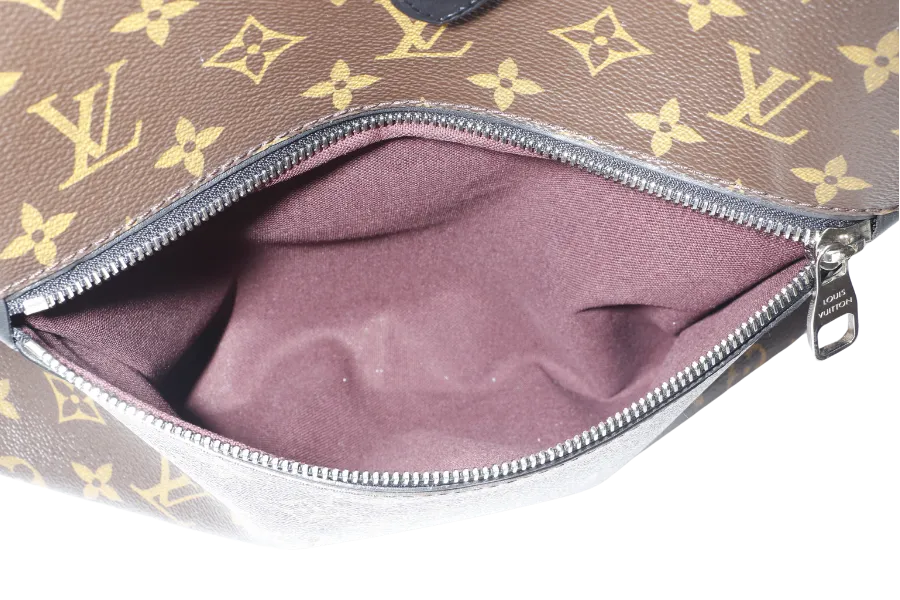 LOUIS VUITTON MACASSAR PARC (M40637) MONOGRAM CANVAS BACKPACK SILVER HARDWARE WITH DUST COVER