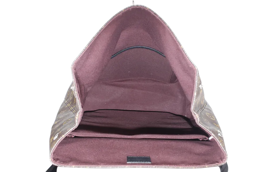 LOUIS VUITTON MACASSAR PARC (M40637) MONOGRAM CANVAS BACKPACK SILVER HARDWARE WITH DUST COVER