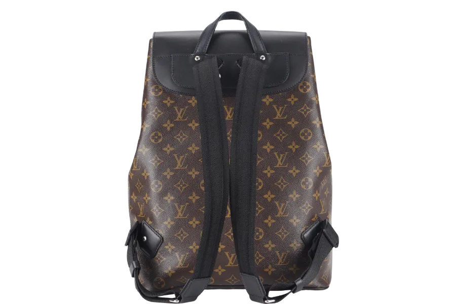 LOUIS VUITTON MACASSAR PARC (M40637) MONOGRAM CANVAS BACKPACK SILVER HARDWARE WITH DUST COVER