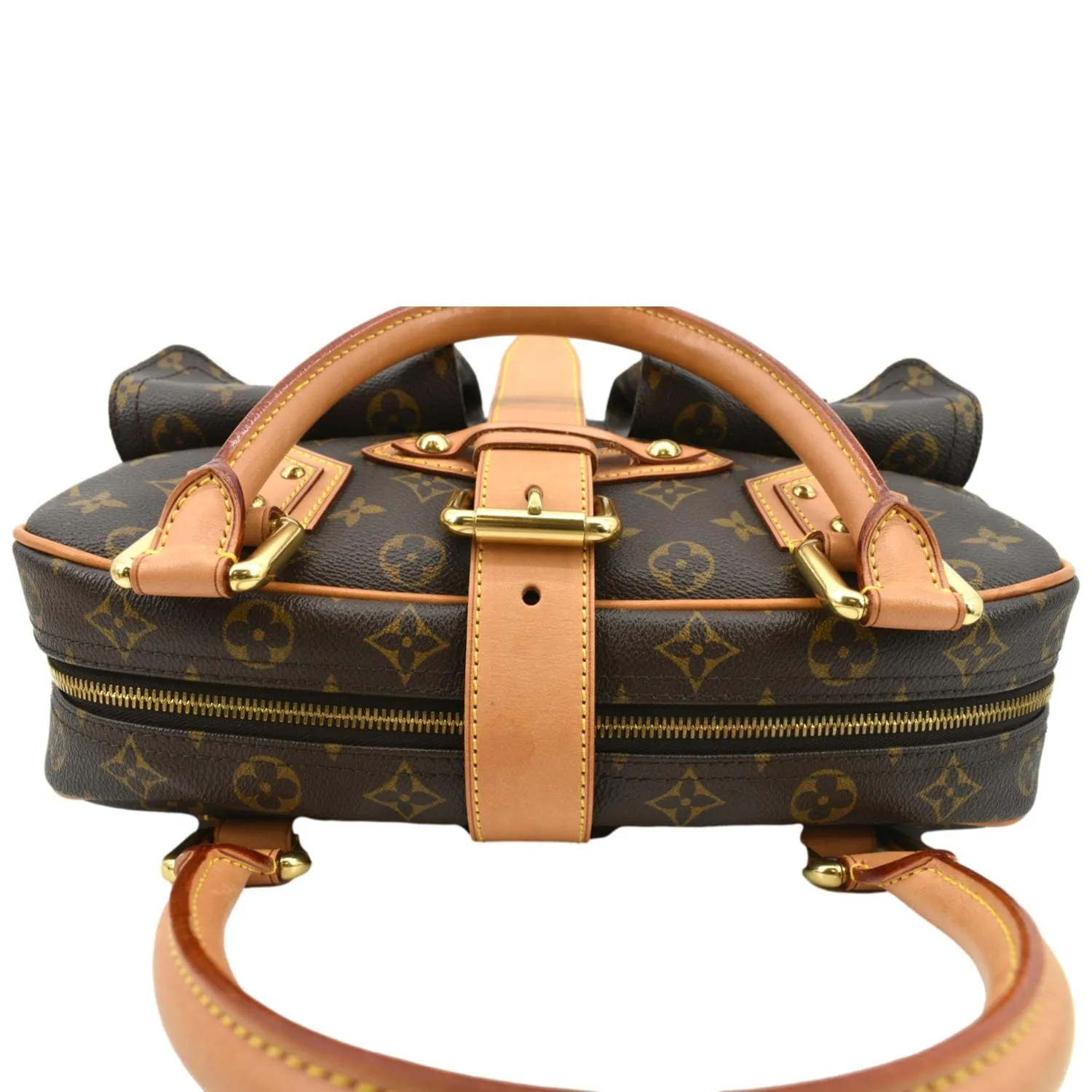 LOUIS VUITTON Manhattan GM Monogram Canvas Satchel Bag Brown