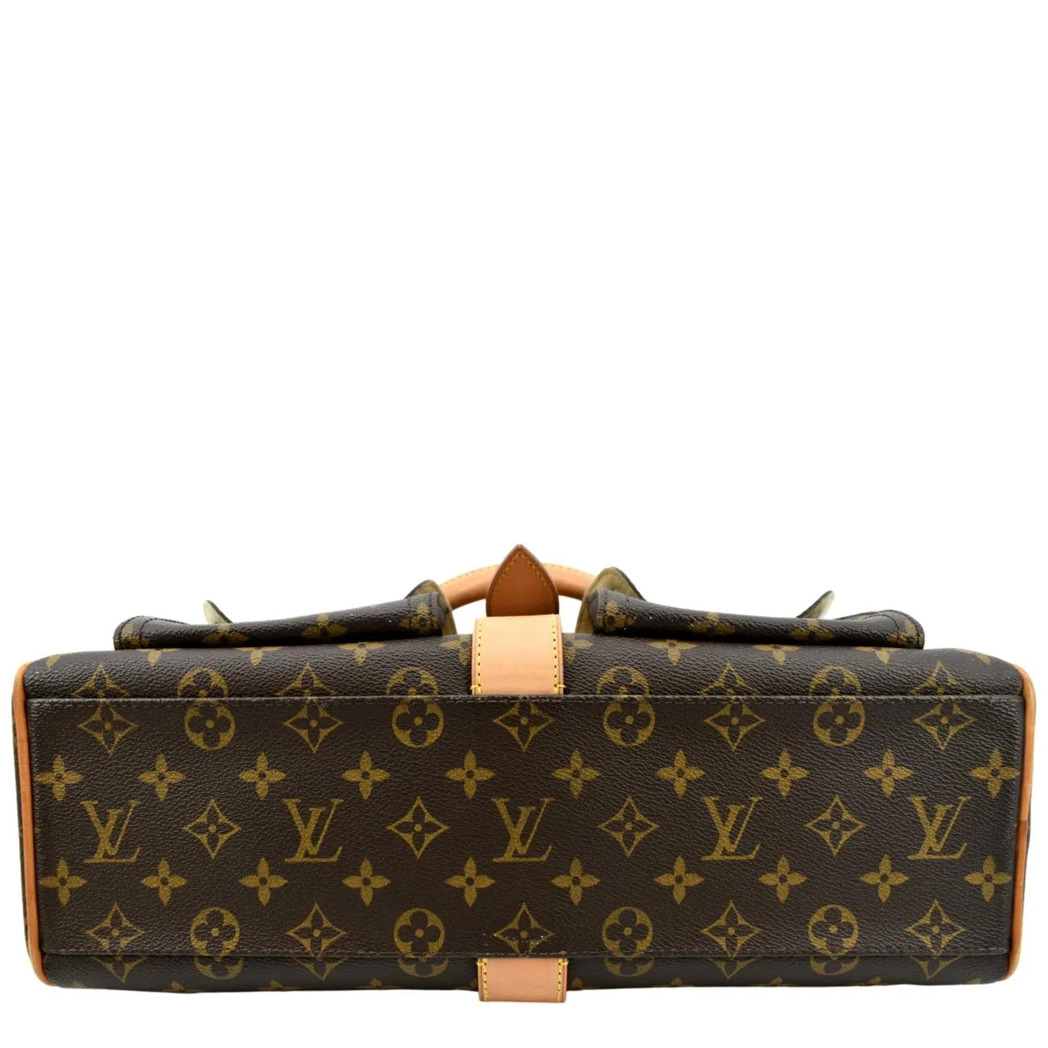 LOUIS VUITTON Manhattan GM Monogram Canvas Satchel Bag Brown