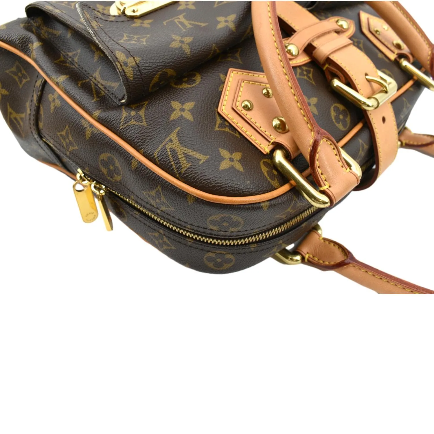 LOUIS VUITTON Manhattan GM Monogram Canvas Satchel Bag Brown