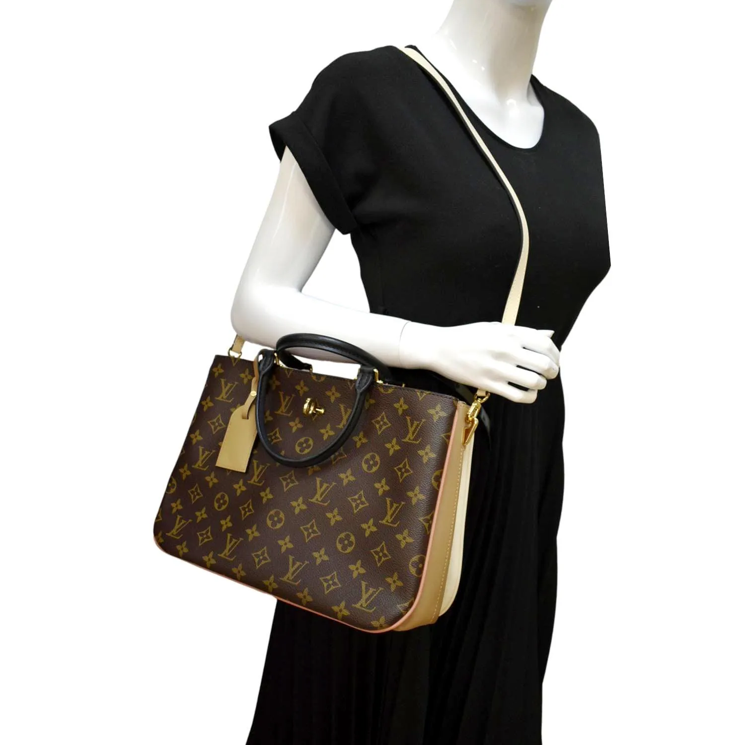 LOUIS VUITTON Millefeuille Monogram Canvas Shoulder Bag Sesame Peche