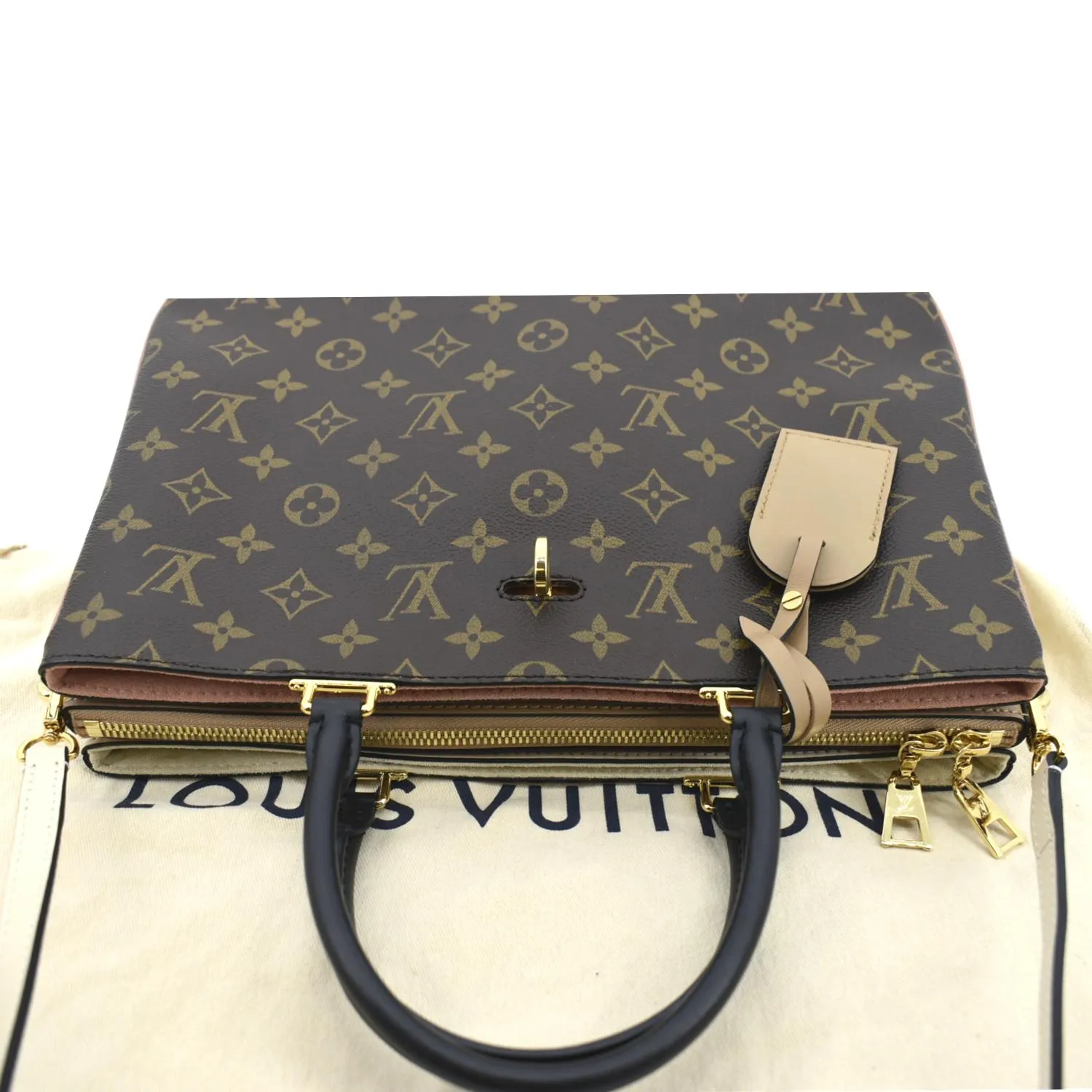 LOUIS VUITTON Millefeuille Monogram Canvas Shoulder Bag Sesame Peche