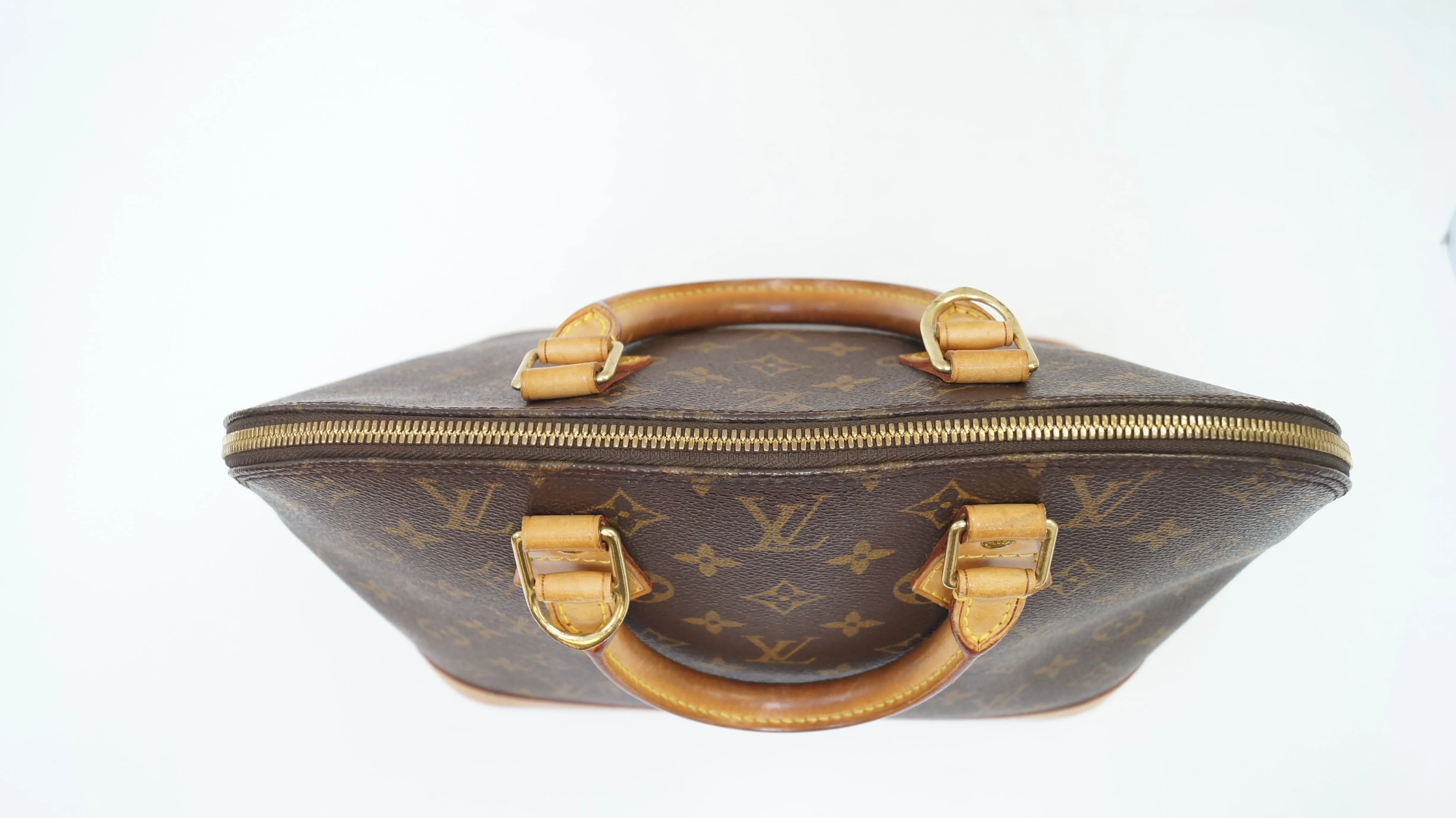 LOUIS VUITTON Monogram Canvas Alma Satchel Bag Brown