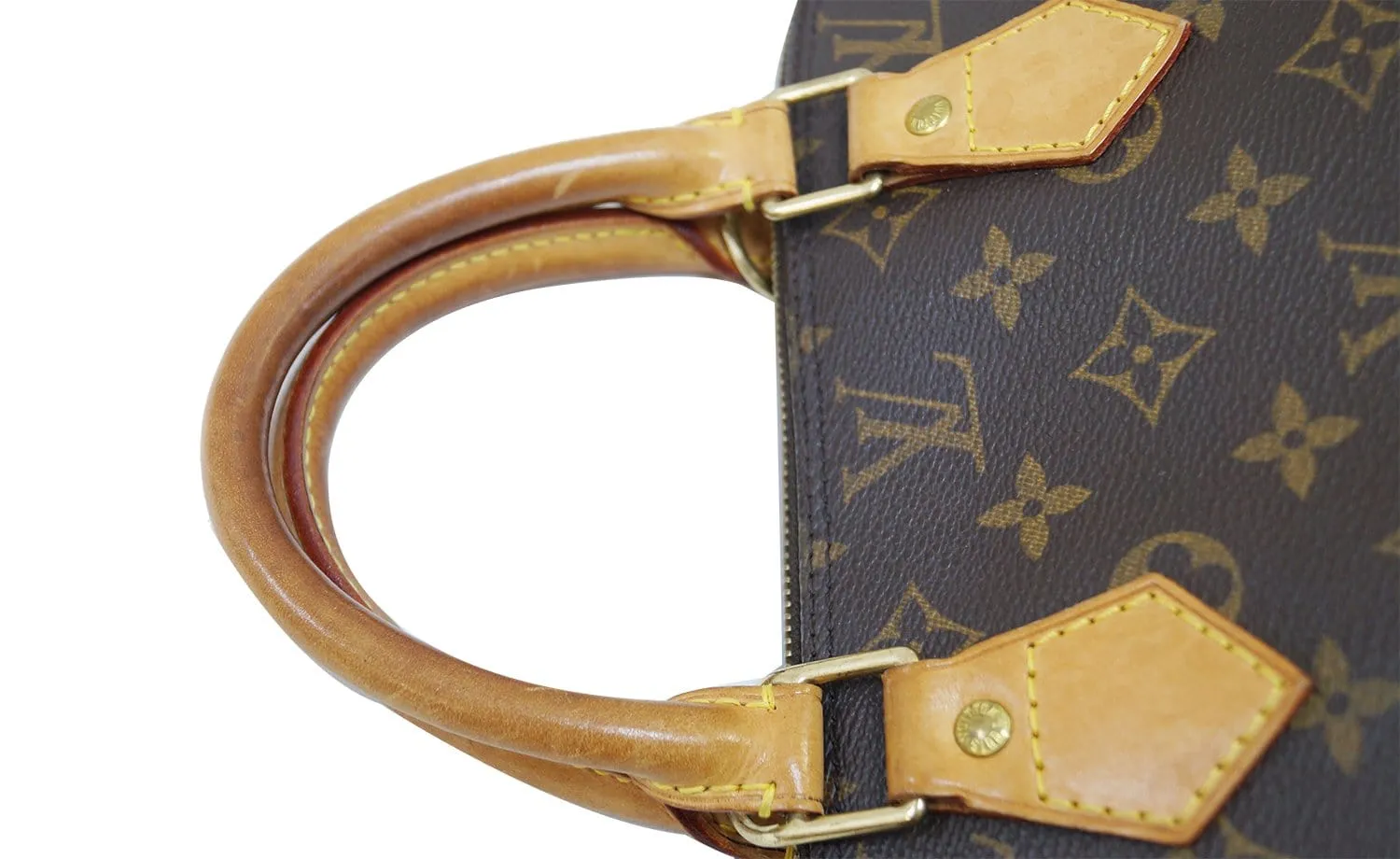 LOUIS VUITTON Monogram Canvas Alma Satchel Bag Brown