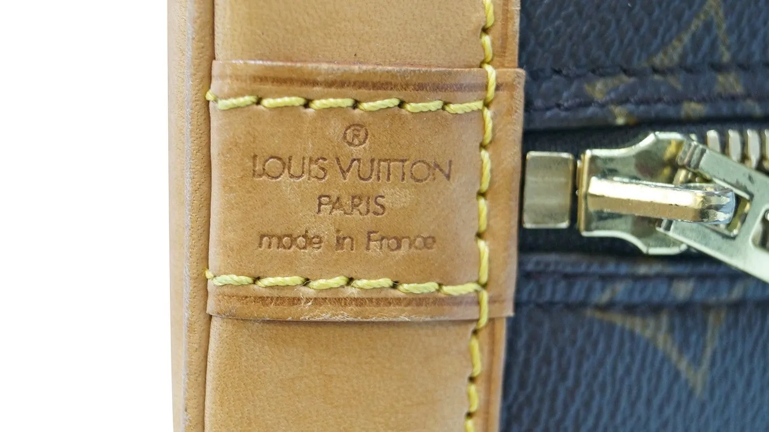 LOUIS VUITTON Monogram Canvas Alma Satchel Bag Brown