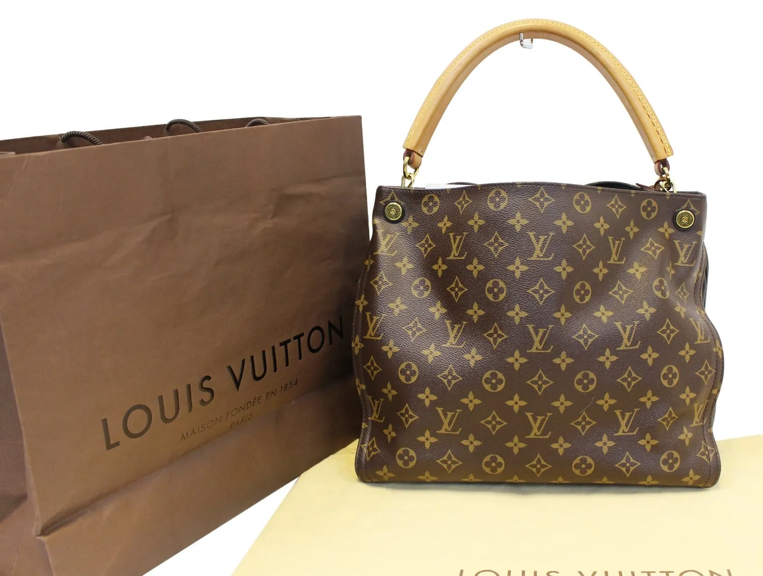 LOUIS VUITTON Monogram Canvas Gaïa Brown Satchel Bag