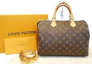 LOUIS VUITTON Monogram Canvas Speedy 30 Bandouliere Satchel Bag