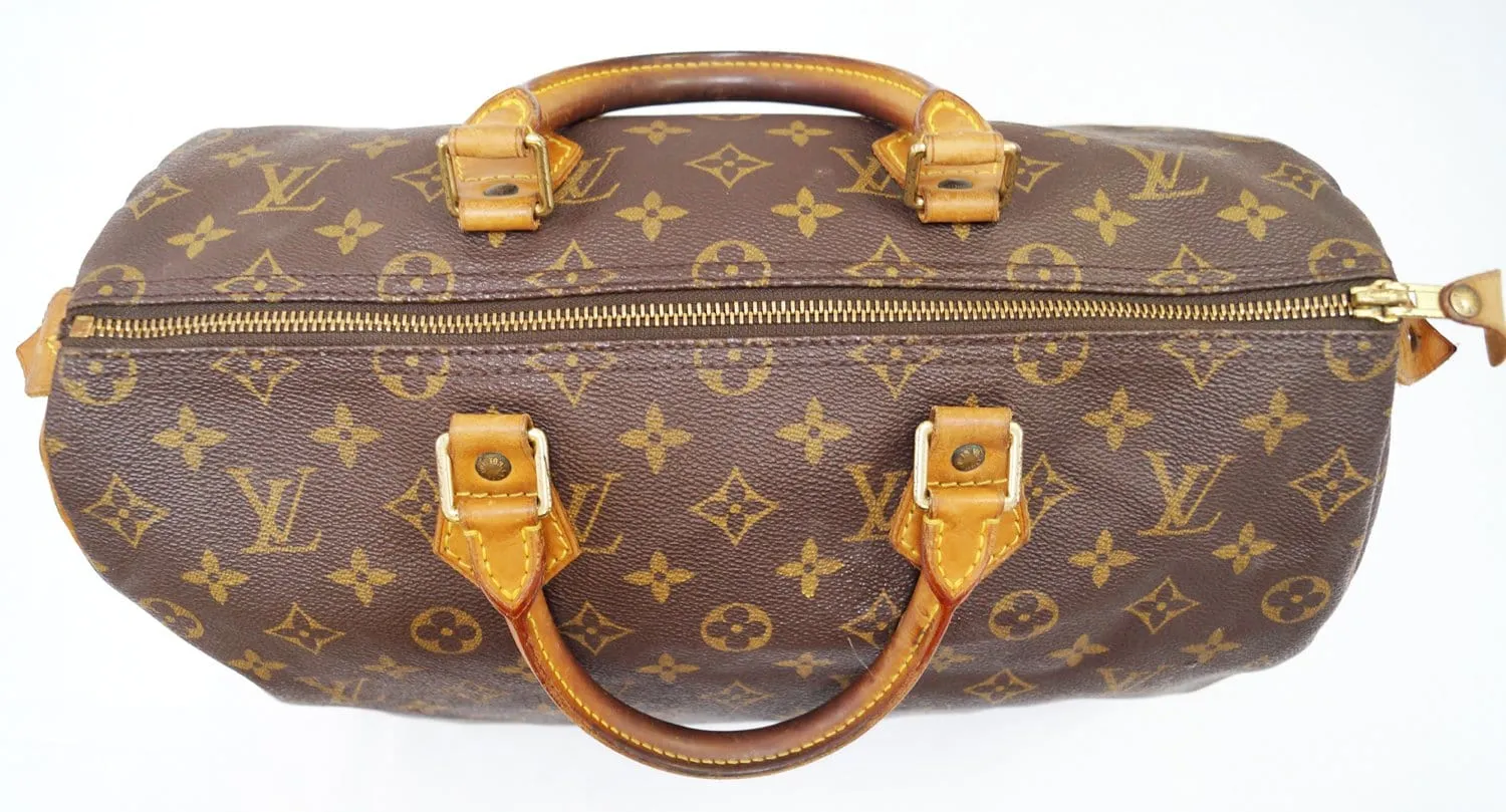 LOUIS VUITTON Monogram Canvas Speedy 35 Satchel Bag