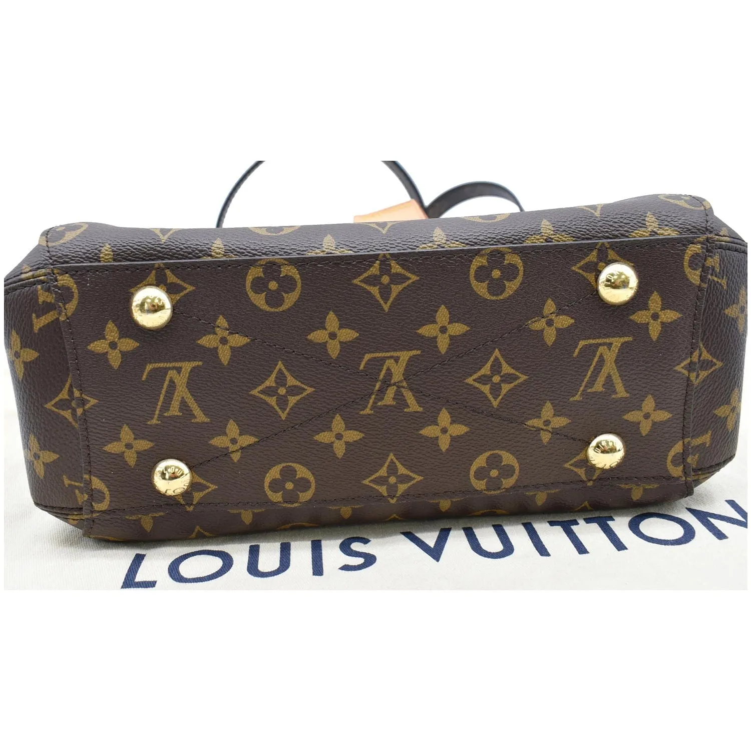 LOUIS VUITTON Montaigne BB Monogram Canvas Satchel Bag Brown