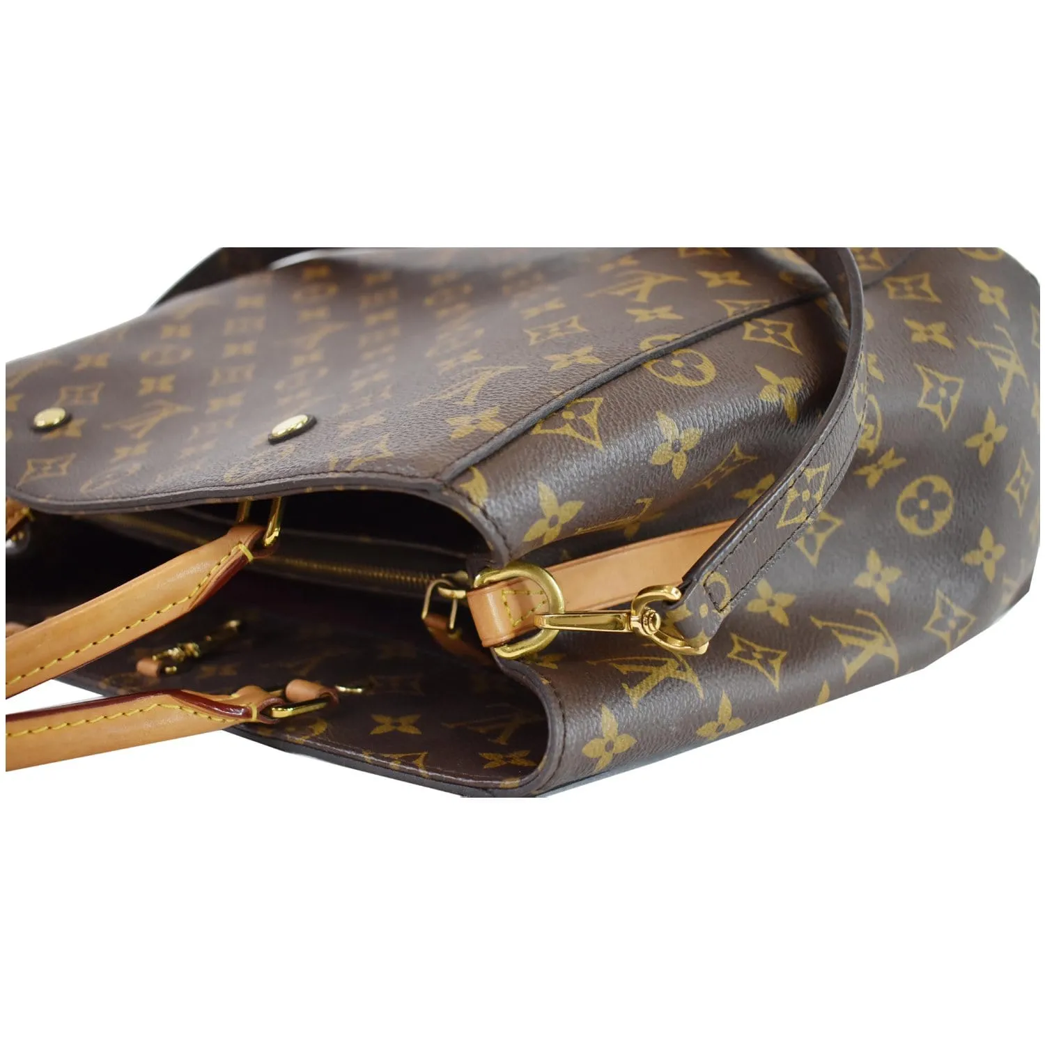 LOUIS VUITTON Montaigne GM Monogram Canvas Shoulder Bag Brown