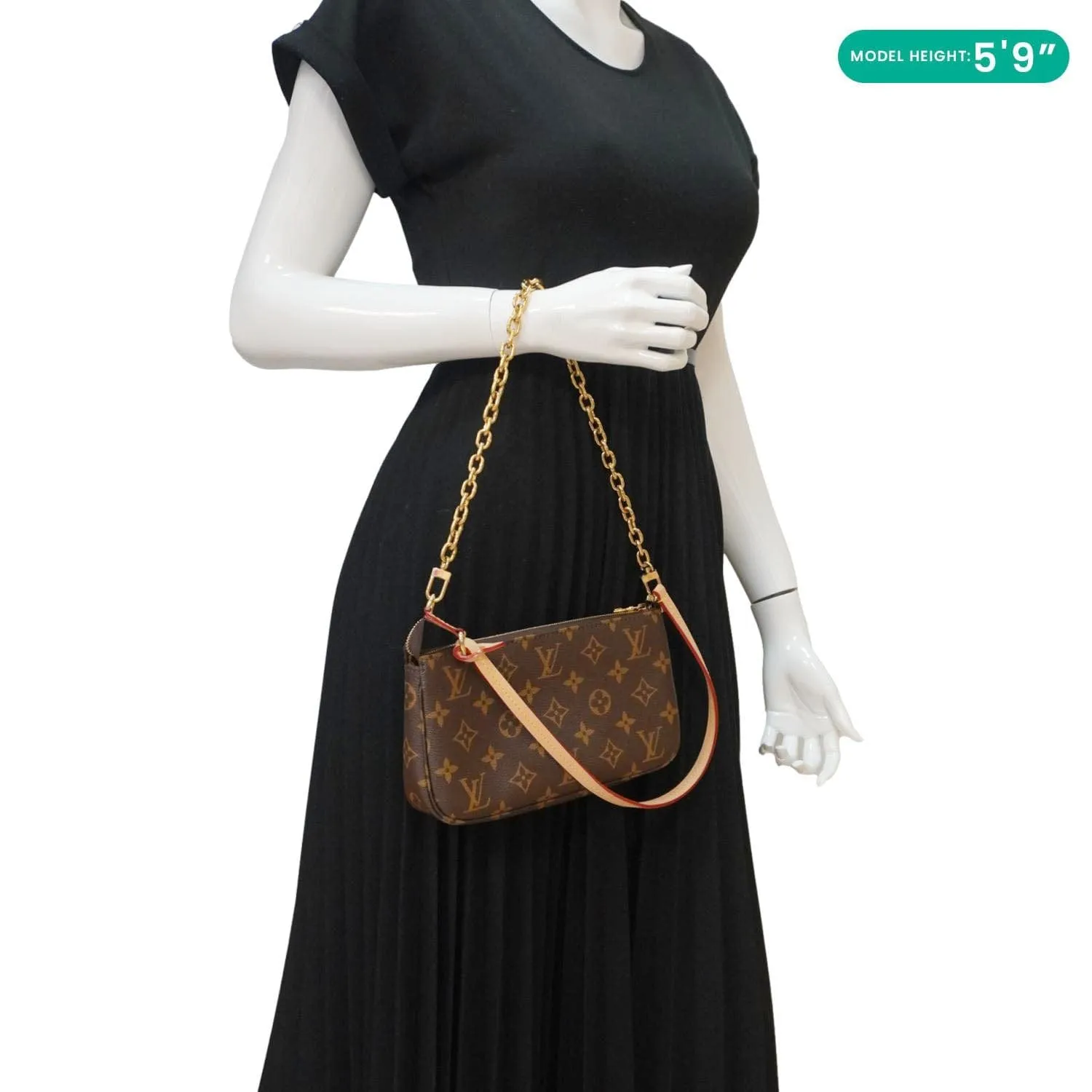 LOUIS VUITTON Multi Pochette Accessoires Monogram Canvas Shoulder Bag Brown