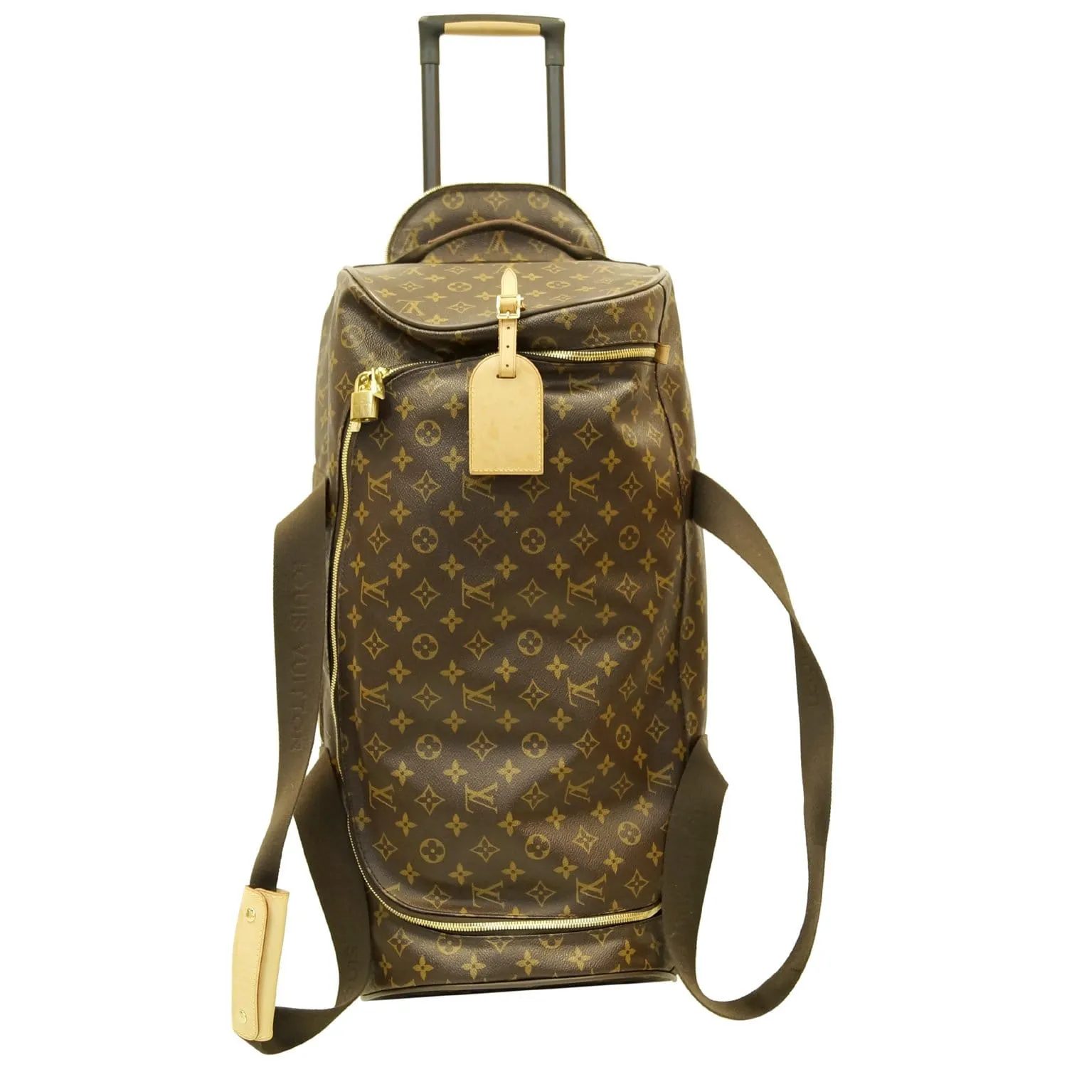 LOUIS VUITTON Neo Eole 55 Monogram Canvas Rolling Duffle Bag Brown