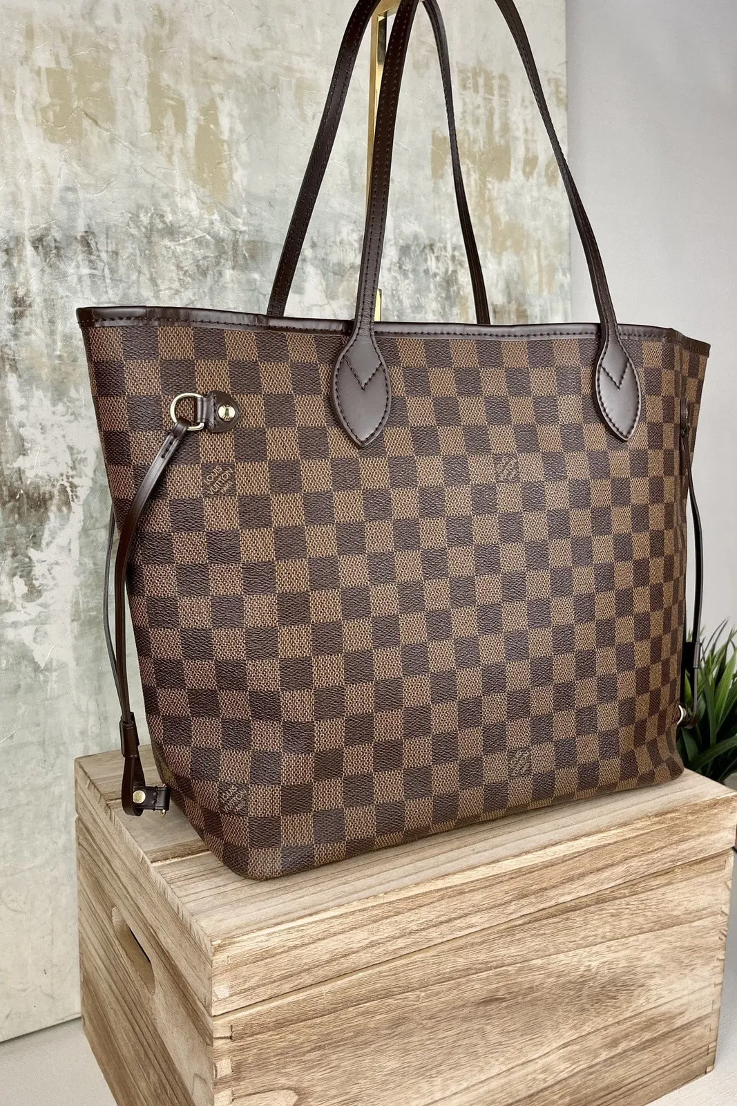 Louis Vuitton Neverfull MM Damier Ebene Tote Bag