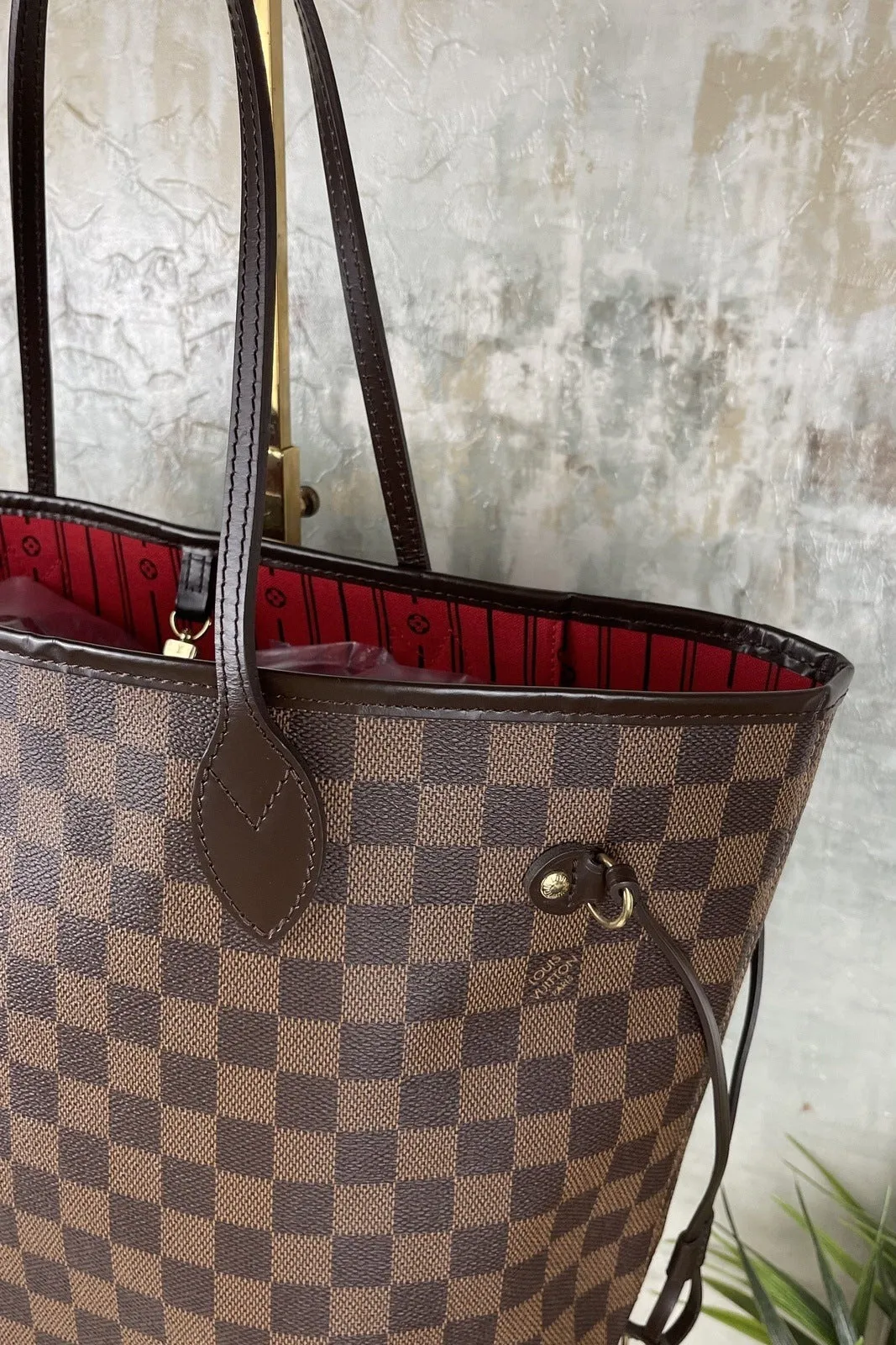 Louis Vuitton Neverfull MM Damier Ebene Tote Bag