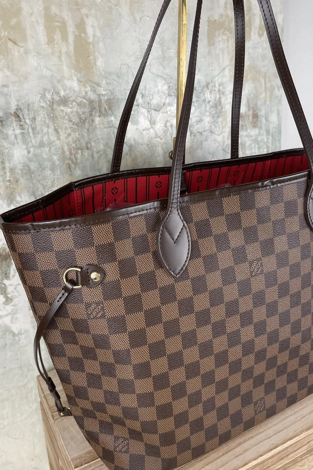 Louis Vuitton Neverfull MM Damier Ebene Tote Bag