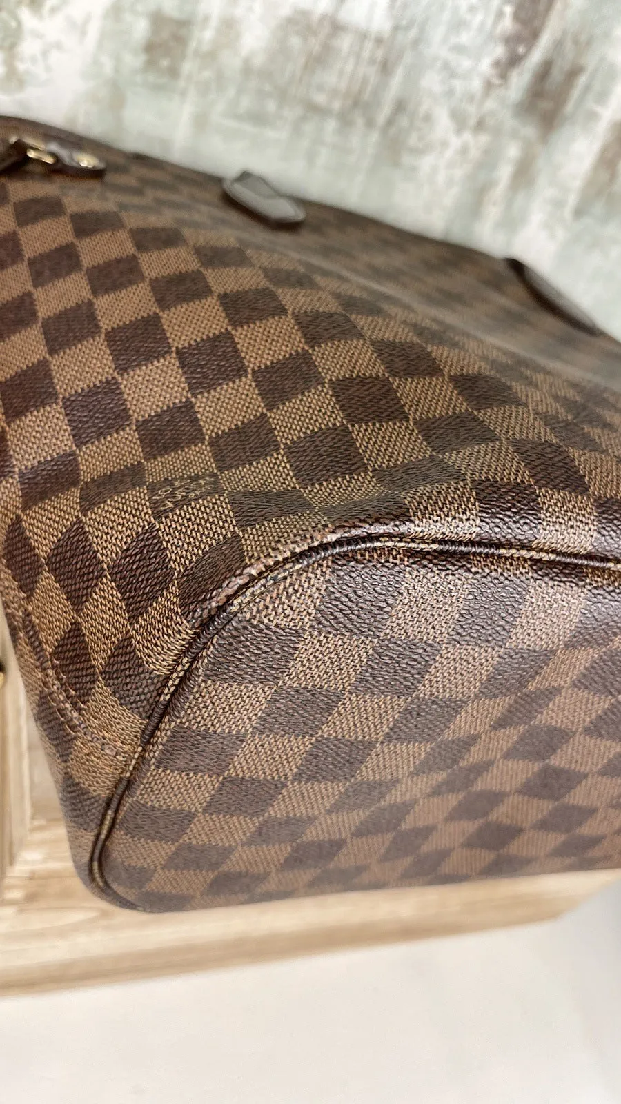 Louis Vuitton Neverfull MM Damier Ebene Tote Bag