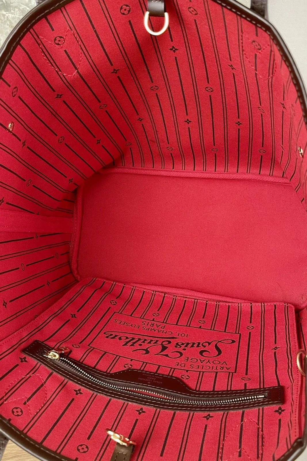 Louis Vuitton Neverfull MM Damier Ebene Tote Bag