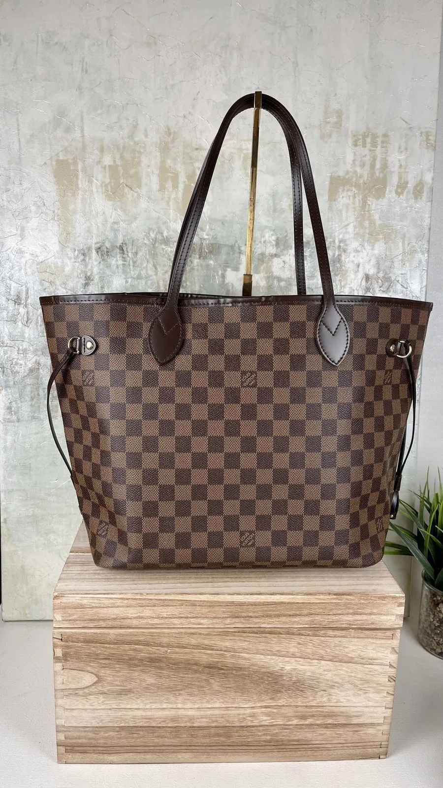 Louis Vuitton Neverfull MM Damier Ebene Tote Bag