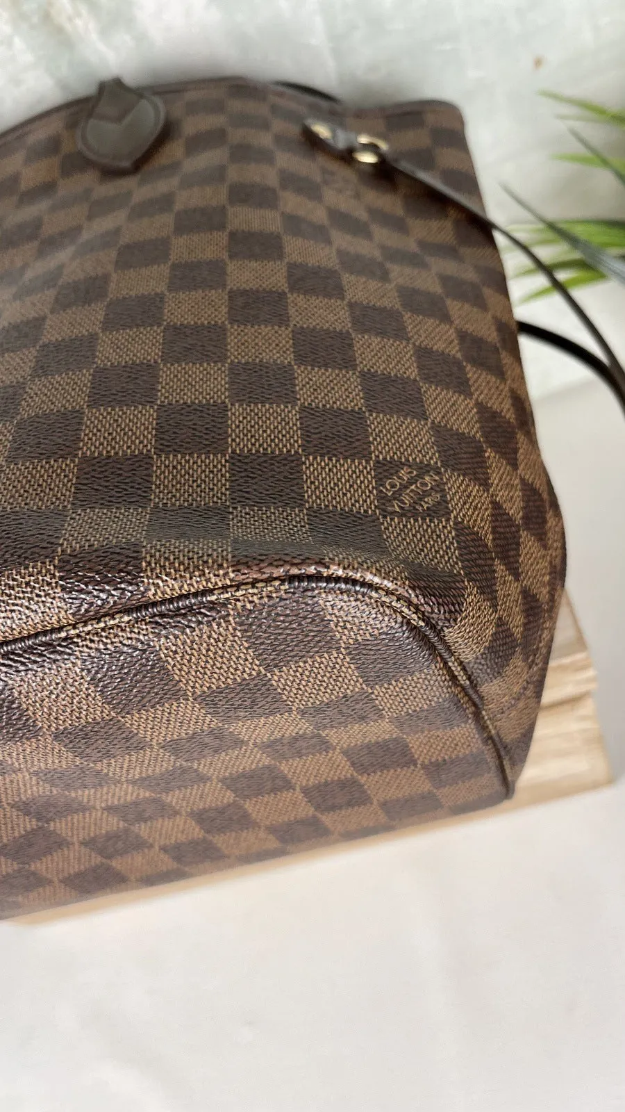 Louis Vuitton Neverfull MM Damier Ebene Tote Bag
