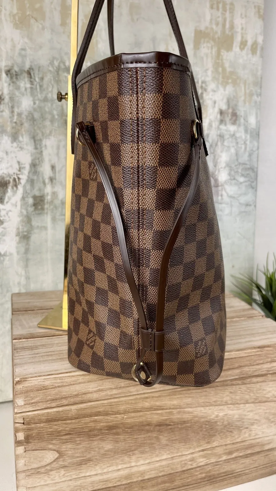 Louis Vuitton Neverfull MM Damier Ebene Tote Bag