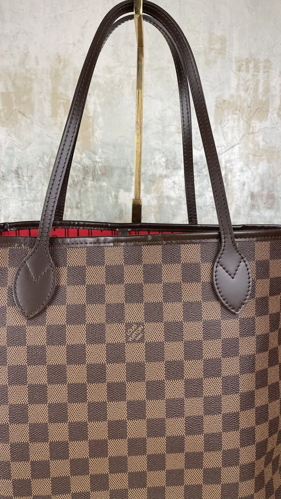 Louis Vuitton Neverfull MM Damier Ebene Tote Bag