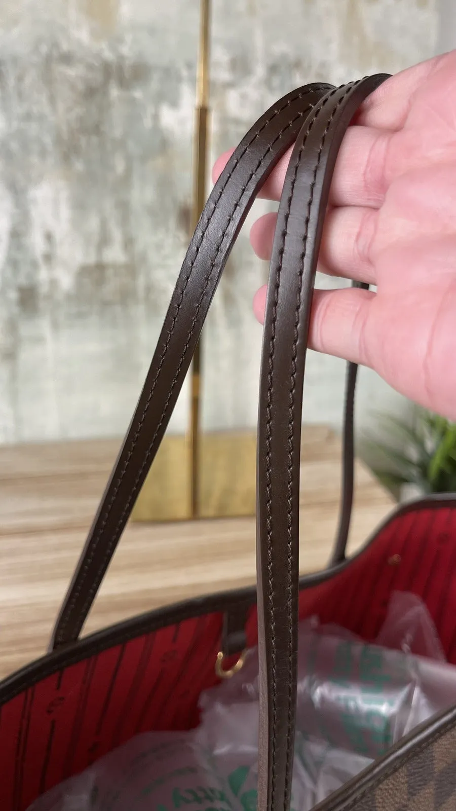 Louis Vuitton Neverfull MM Damier Ebene Tote Bag