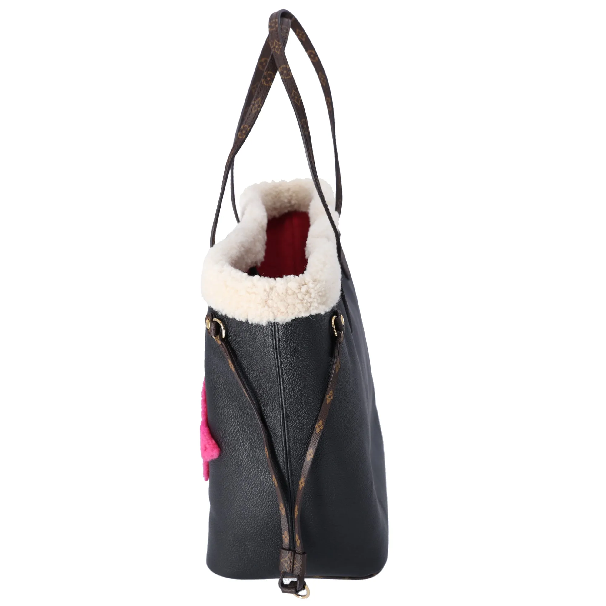 Louis Vuitton Neverfull MM Monogram Teddy Tote Bag M56960 Black Multi Leather