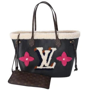 Louis Vuitton Neverfull MM Monogram Teddy Tote Bag M56960 Black Multi Leather