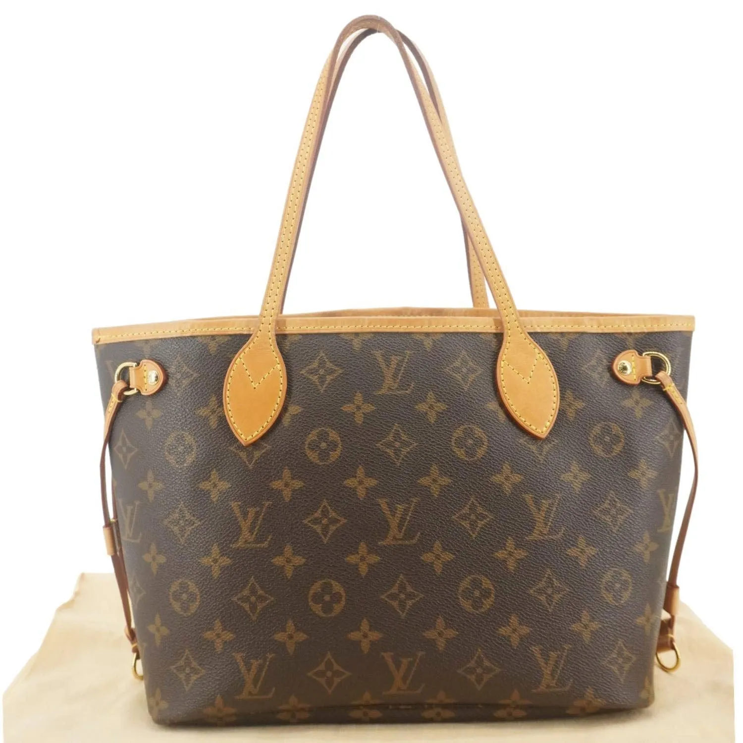 LOUIS VUITTON Neverfull PM Monogram Canvas Tote Bag Brown