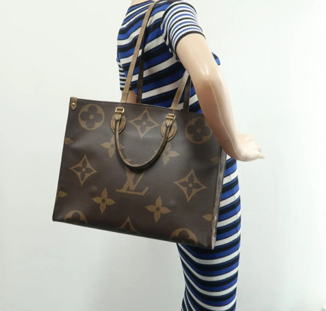 Louis Vuitton Onthego Brown Monogram Canvas Satchel Bag