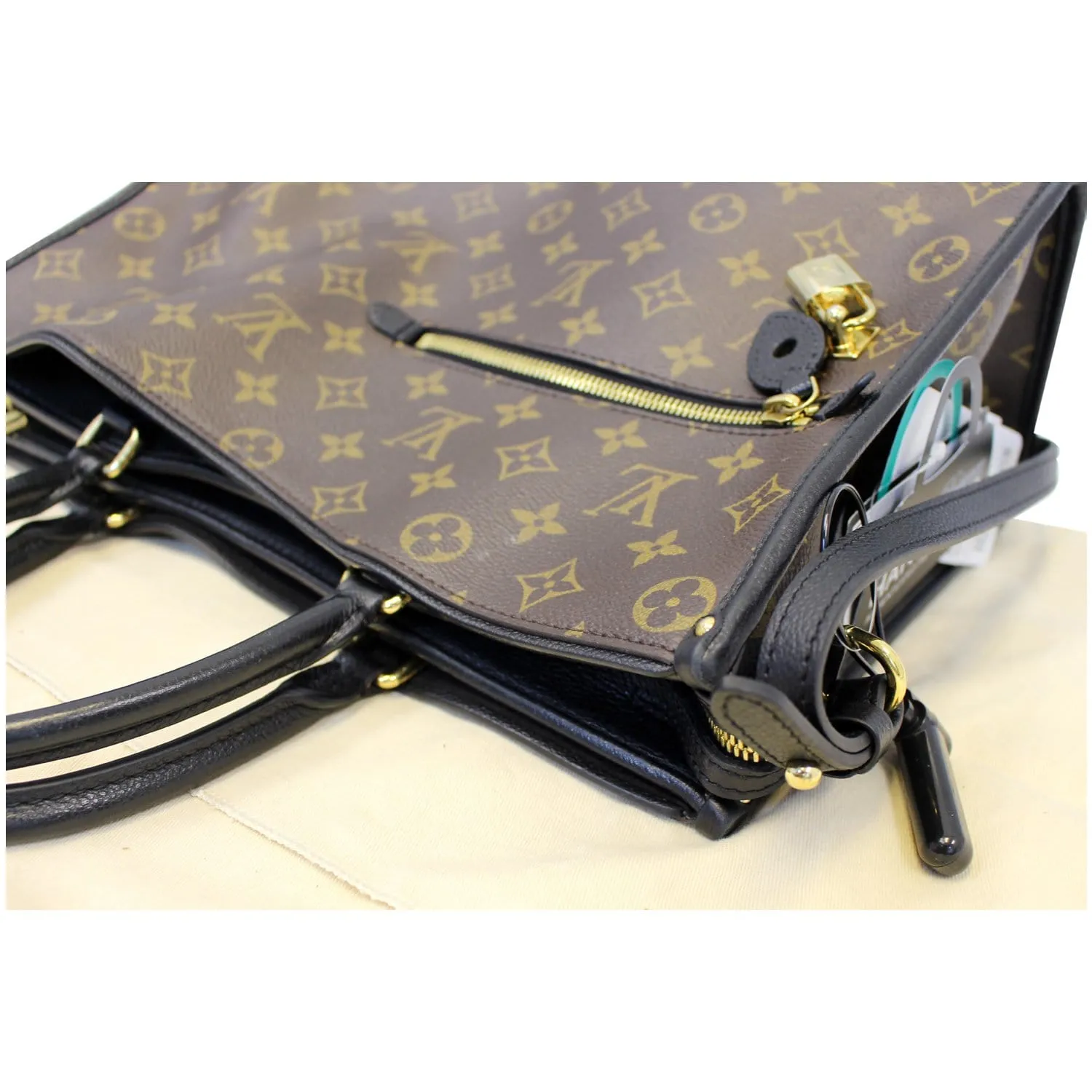 LOUIS VUITTON Popincourt MM Monogram Canvas Shoulder Bag Brown/Noir