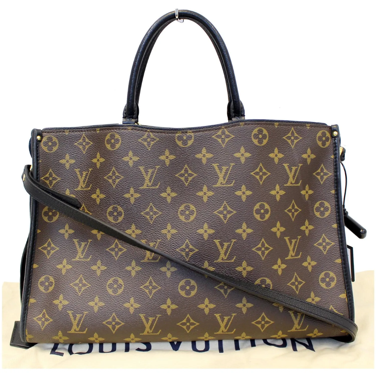 LOUIS VUITTON Popincourt MM Monogram Canvas Shoulder Bag Brown/Noir