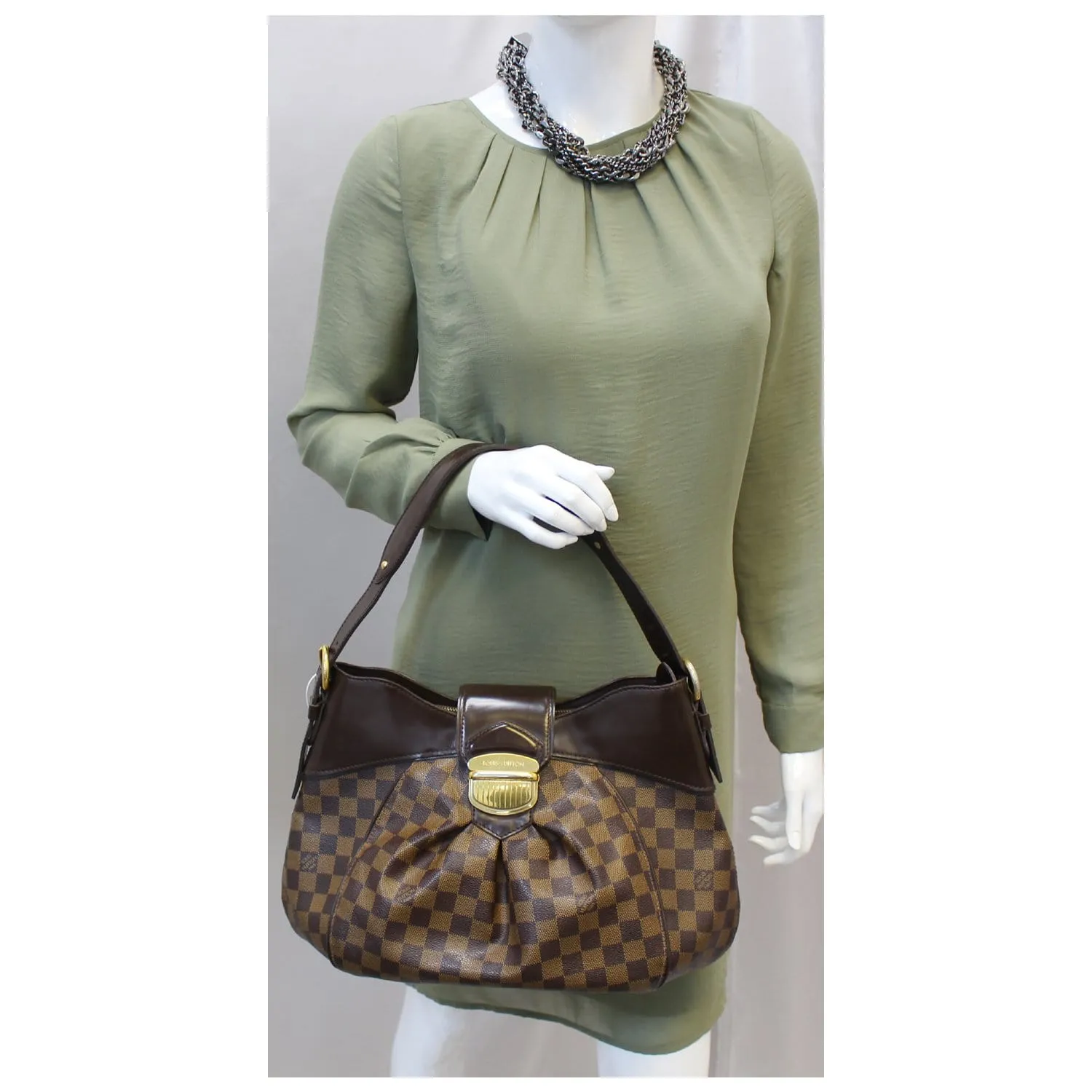 LOUIS VUITTON Sistina MM Damier Ebene Shoulder Bag