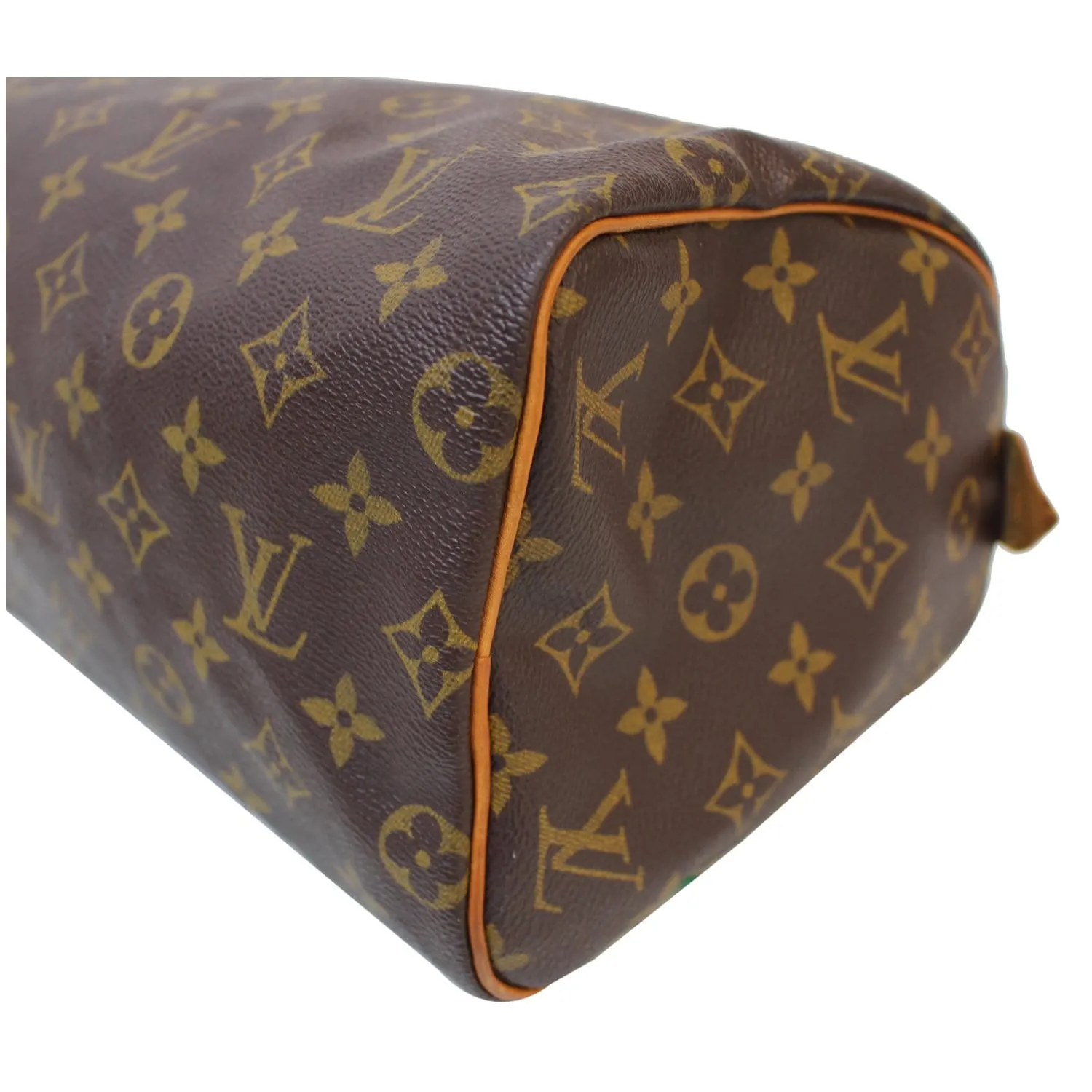 LOUIS VUITTON Speedy 25 Monogram Canvas Satchel Bag Brown