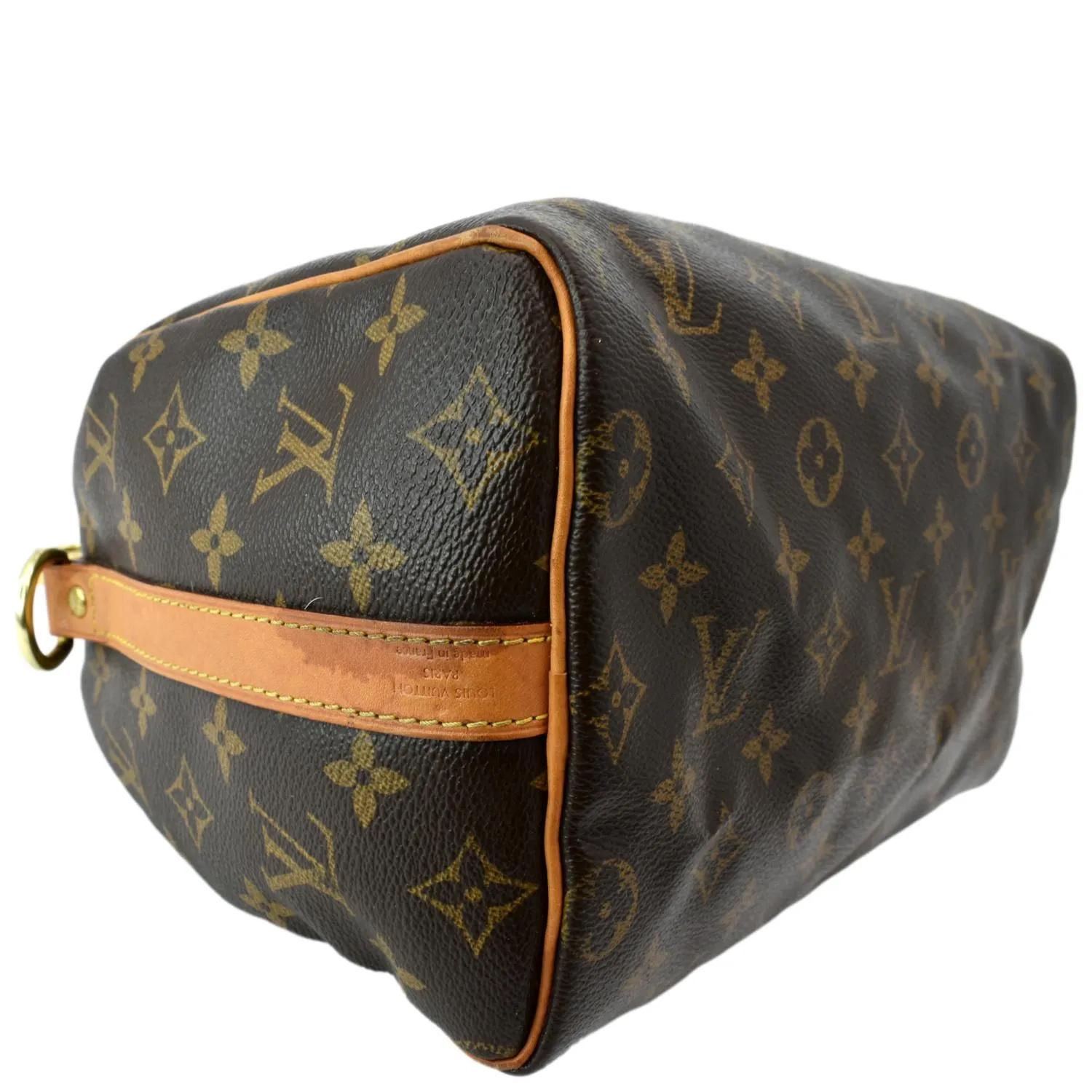 LOUIS VUITTON Speedy 25 Monogram Canvas Satchel Bag Brown