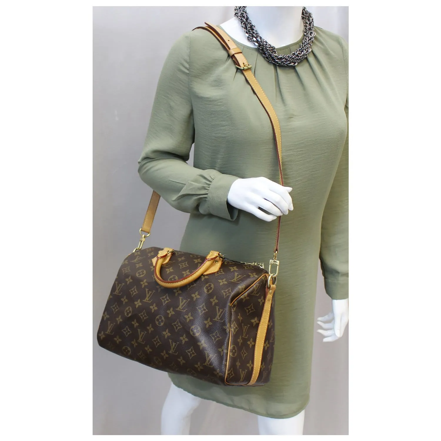 LOUIS VUITTON Speedy 30 Bandouliere Monogram Canvas Shoulder Bag