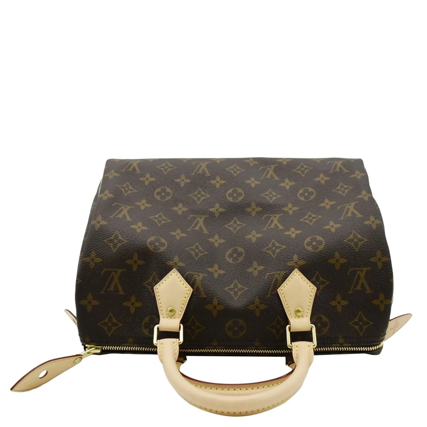 LOUIS VUITTON Speedy 30 Monogram Canvas Satchel Bag Brown