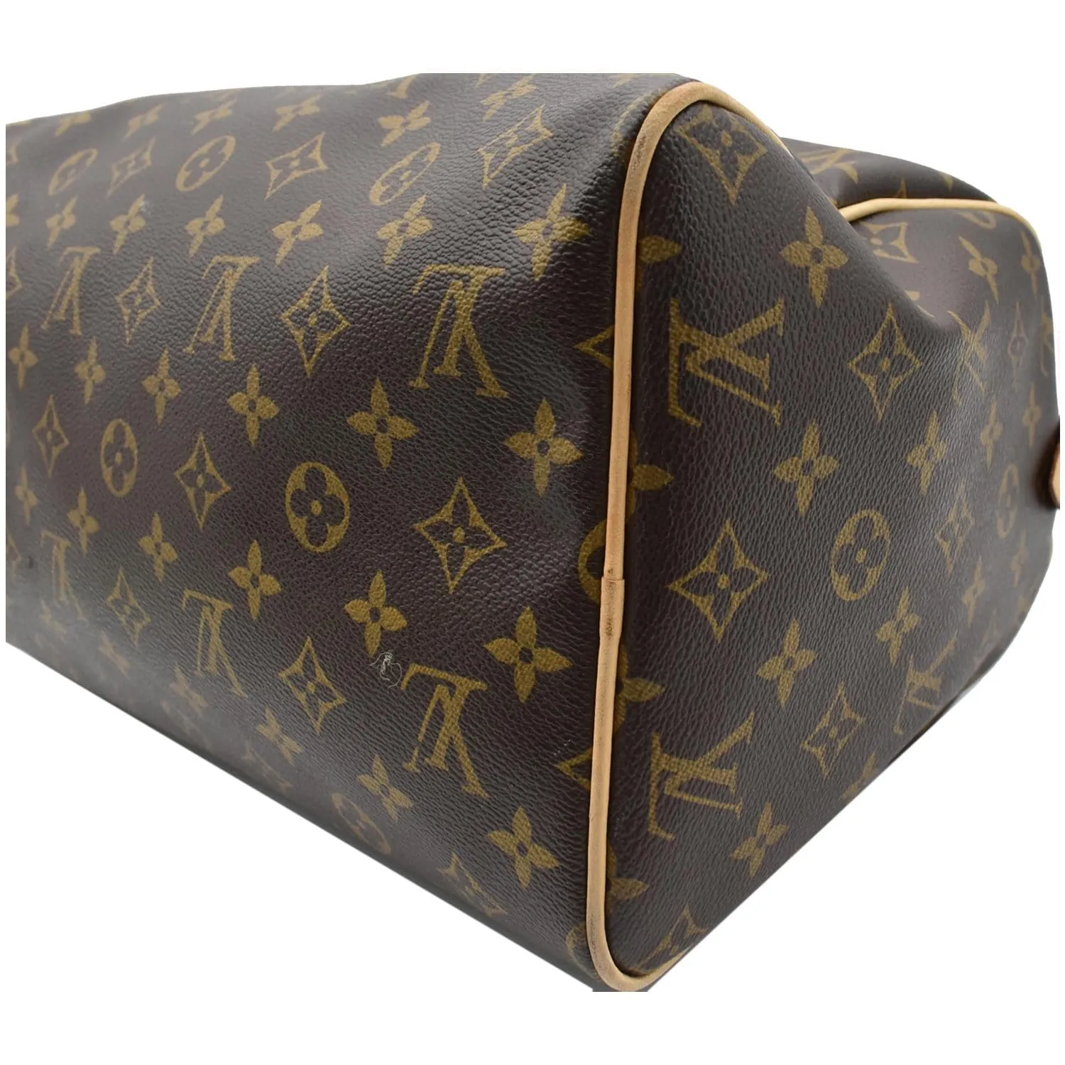 LOUIS VUITTON Speedy 30 Monogram Canvas Satchel Bag Brown