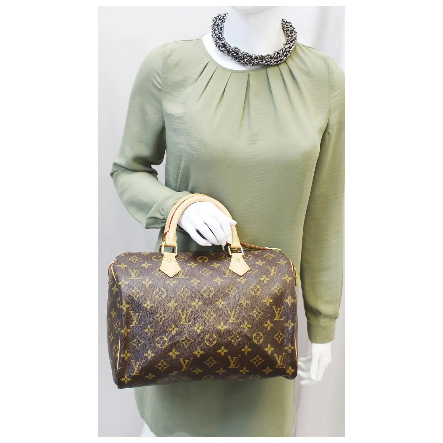 LOUIS VUITTON Speedy 30 Monogram Canvas Satchel Bag