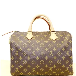 LOUIS VUITTON Speedy 30 Monogram Canvas Satchel Bag