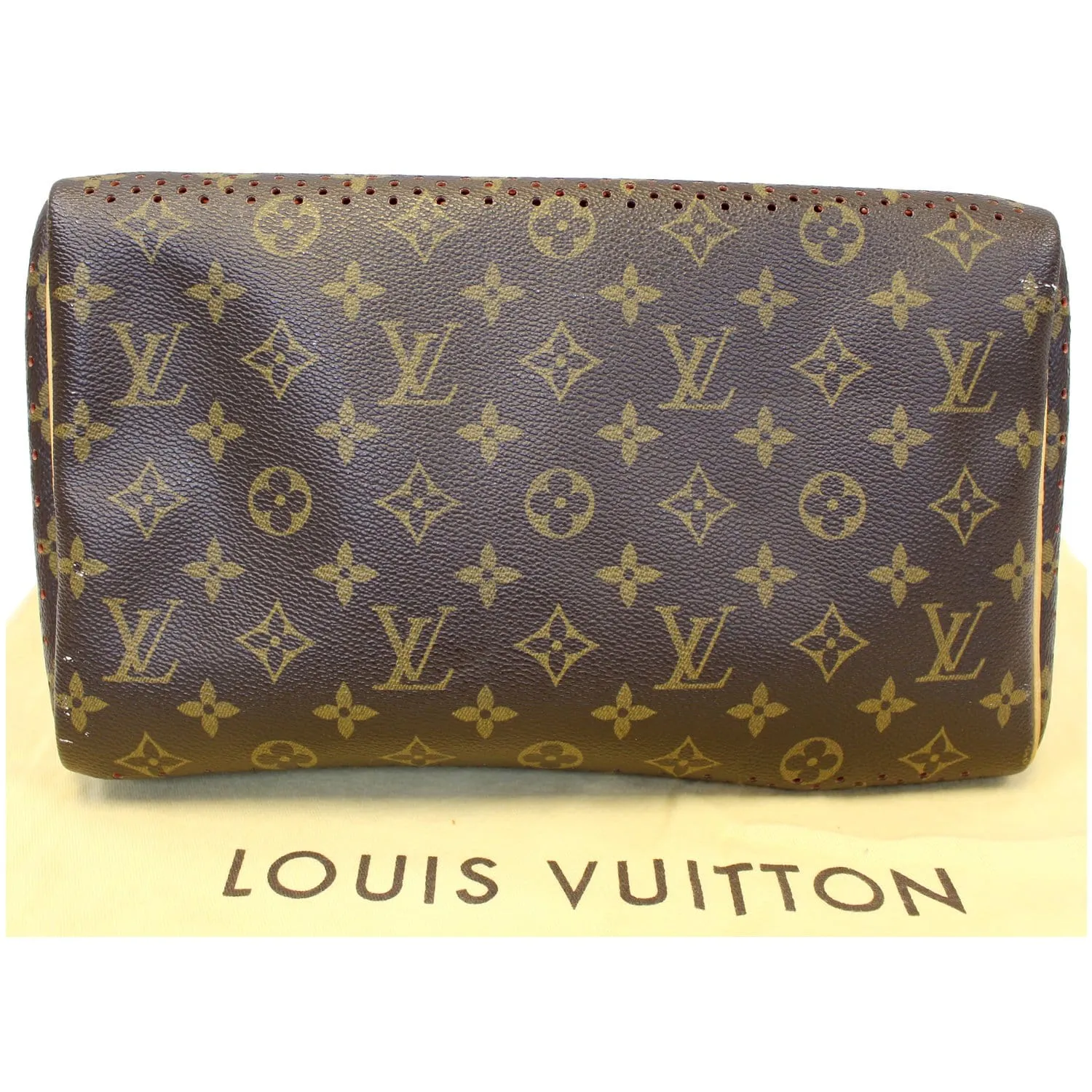 Louis Vuitton Speedy 30 Monogram Perforated Satchel Bag Orange