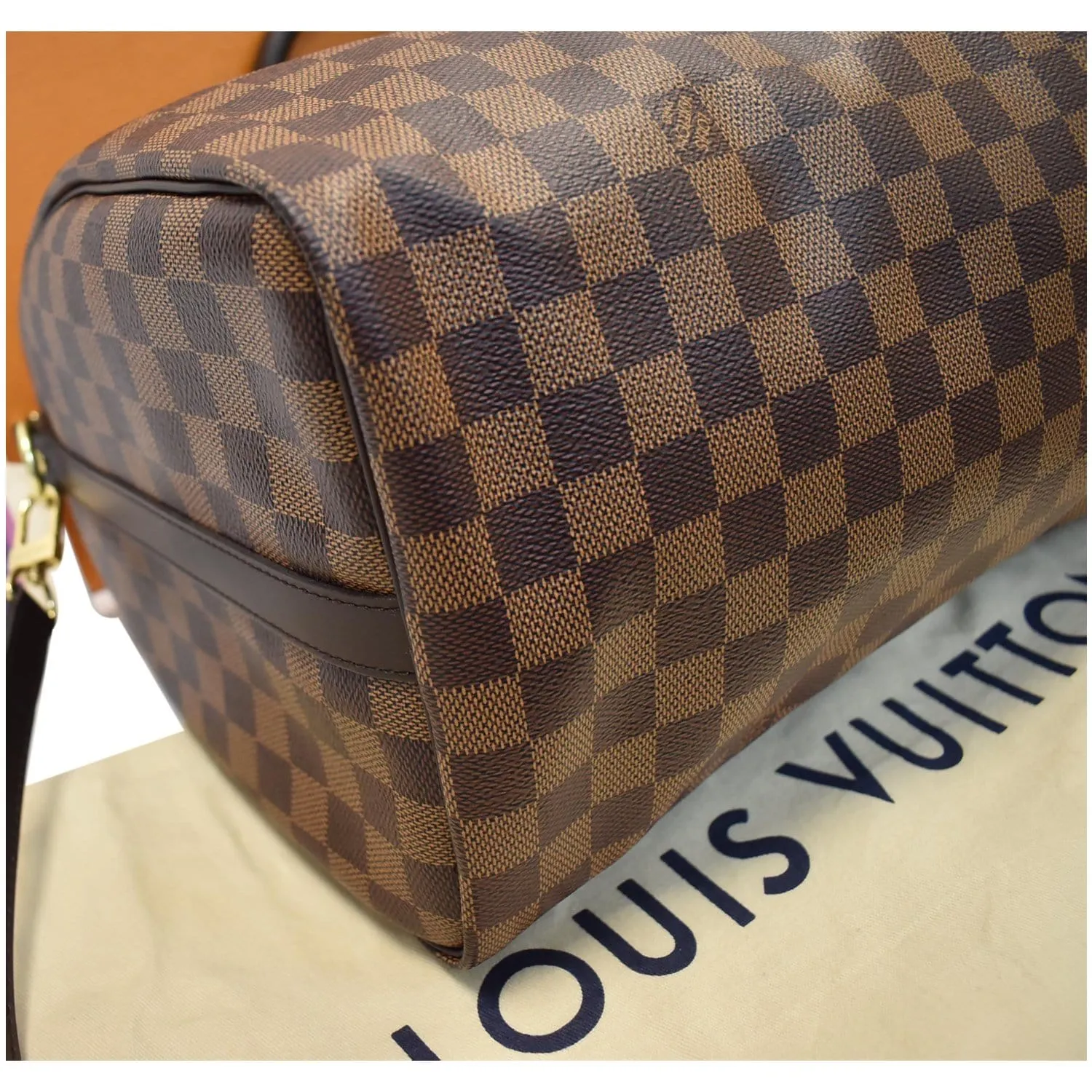 LOUIS VUITTON Speedy 35 Bandouliere Damier Ebene Shoulder Bag Brown