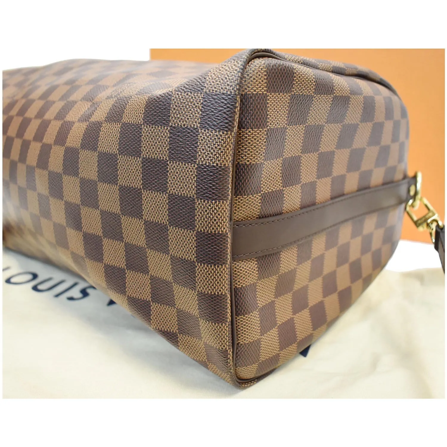 LOUIS VUITTON Speedy 35 Bandouliere Damier Ebene Shoulder Bag Brown