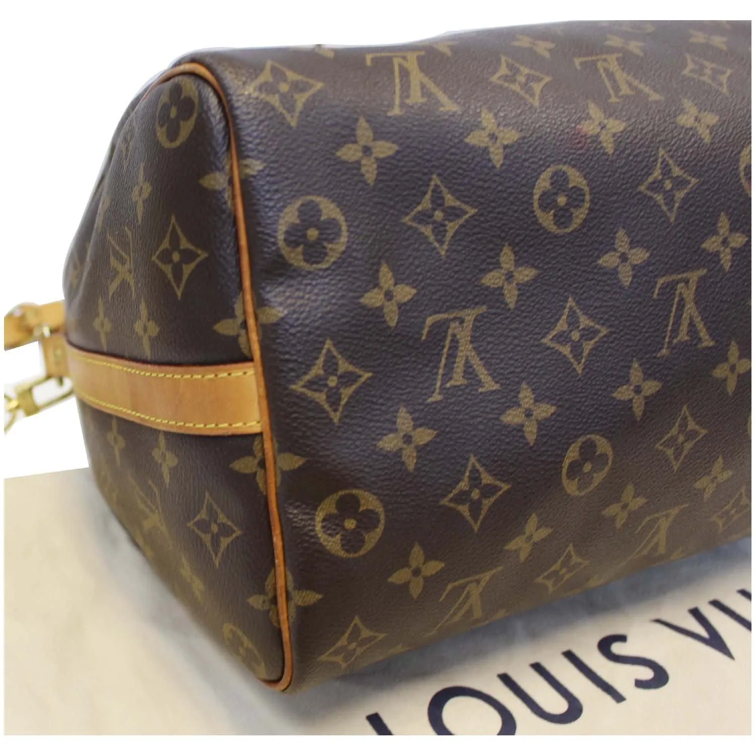 LOUIS VUITTON Speedy 35 Bandouliere Monogram Canvas Shoulder Bag Brown
