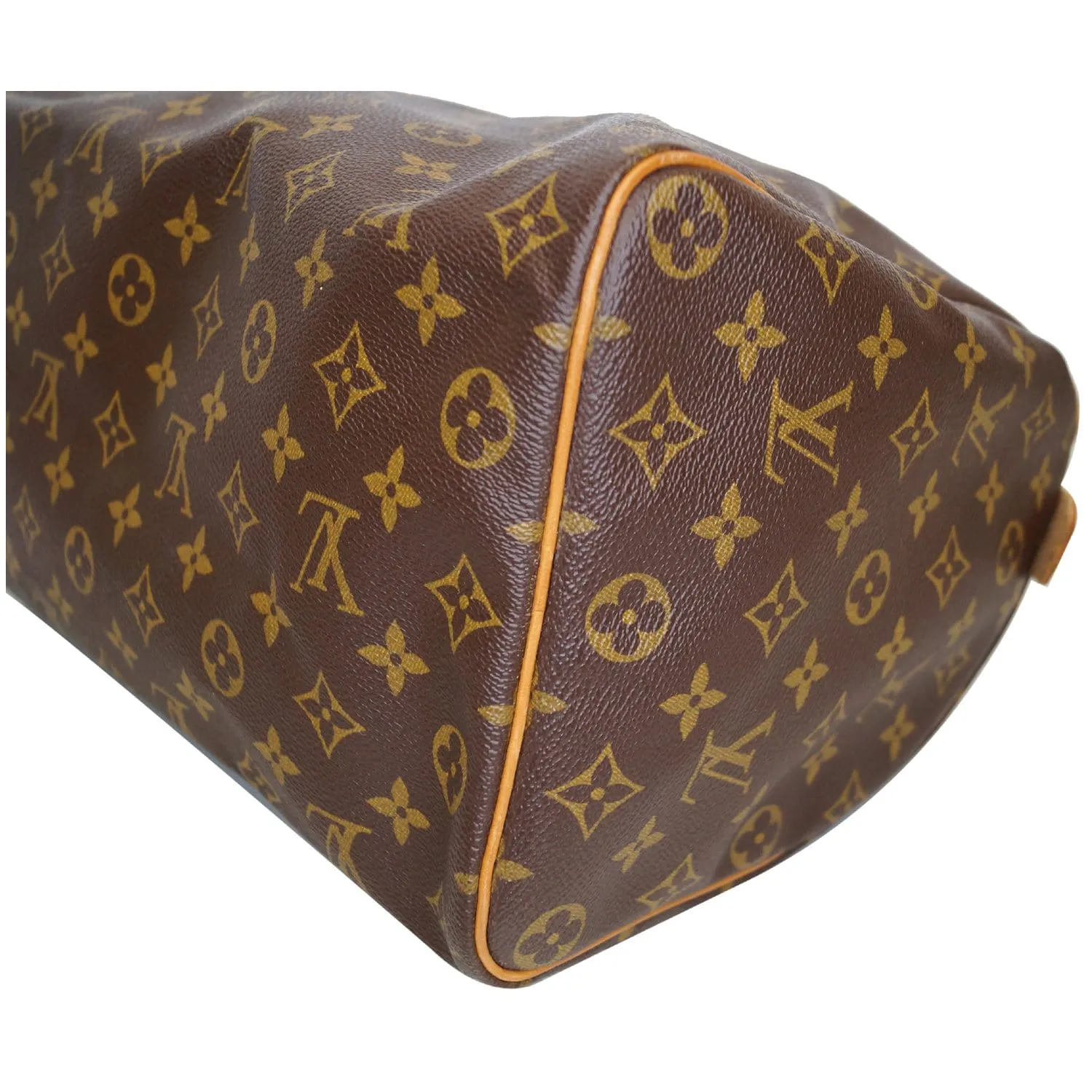 LOUIS VUITTON Speedy 35 Monogram Canvas Satchel Bag Brown
