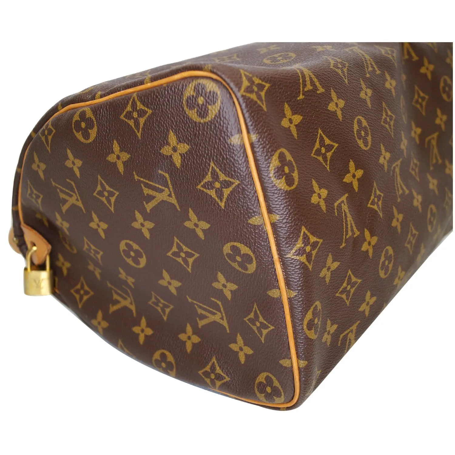 LOUIS VUITTON Speedy 35 Monogram Canvas Satchel Bag Brown