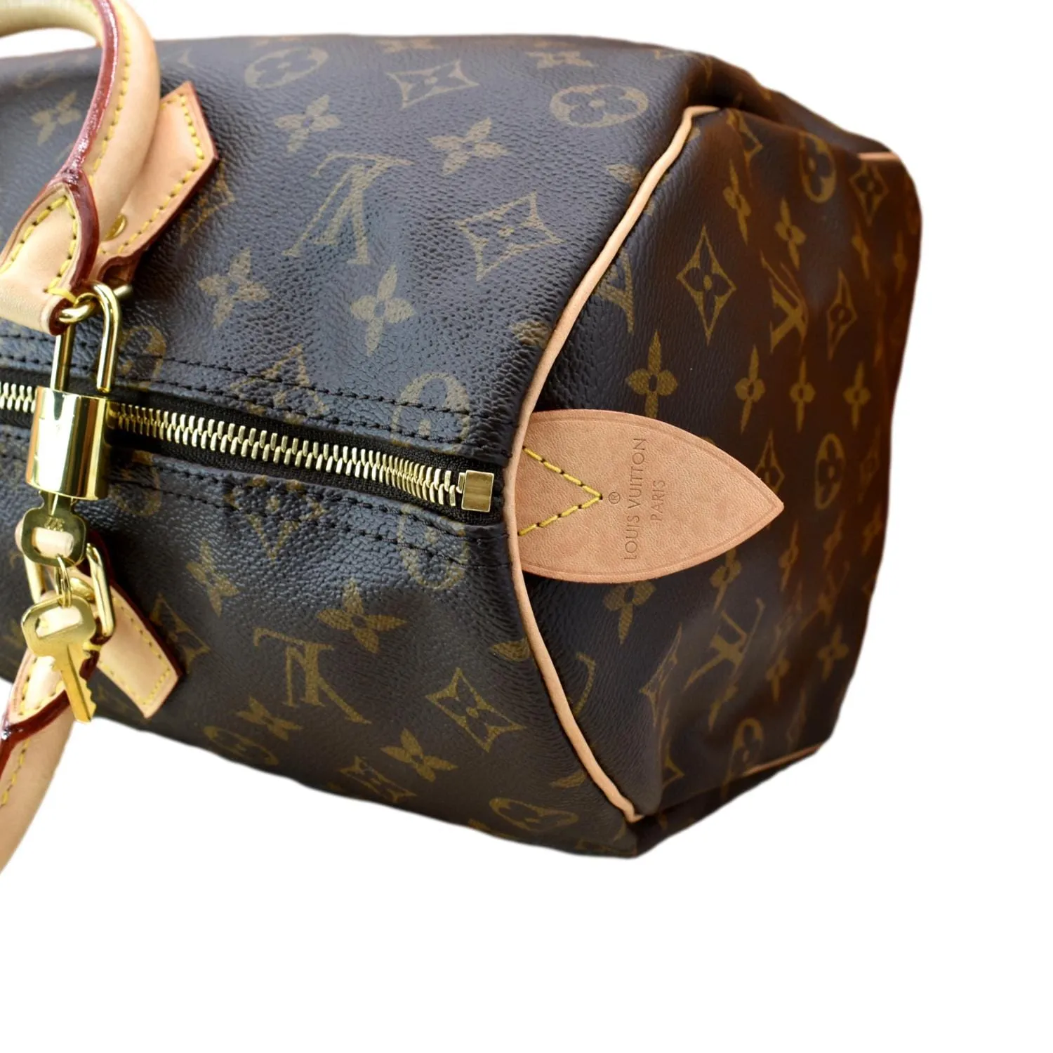 LOUIS VUITTON Speedy 35 NM Monogram Canvas Satchel Bag Brown